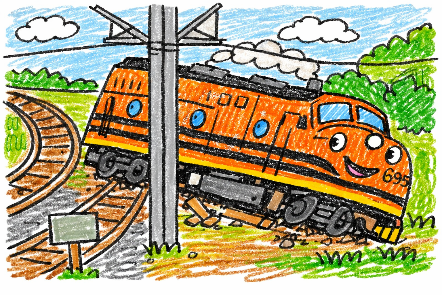 A railway line representing the safe path agents need in order to move fast without drifting